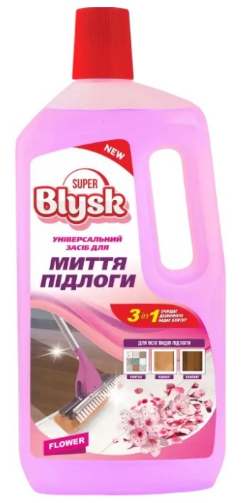 Чистящее средство универсальное Super Blysk для мытья полов Цветочный 1 л (SB51523) - Фото 1