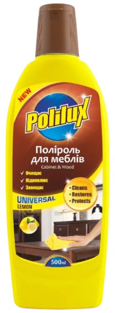 Чистящее средство универсальное Polilux полироль для мебели Lemon 500 мл (PL50724) - Фото 1
