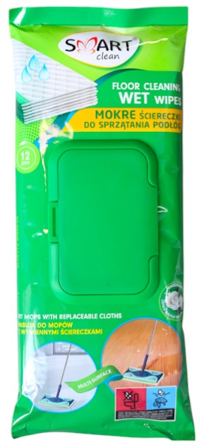 Салфетка бытовая Smart Clean Smart Clean Влажные для мытья полов 12 шт. (SCFCWW12) - Фото 1