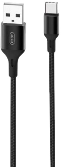 Кабель синхронізації даних XO NB143 Braided Data Cable Type-C 1m (XO-NB143C1-BK) - Фото 1