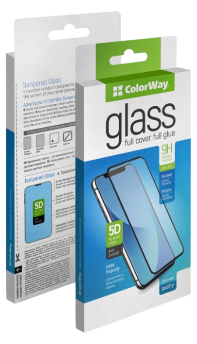 Защитное стекло для смартфона Colorway 9H FC glue for Apple iPhone 16 Pro Black (CW-GSFGAI16P-BK) - Фото 1