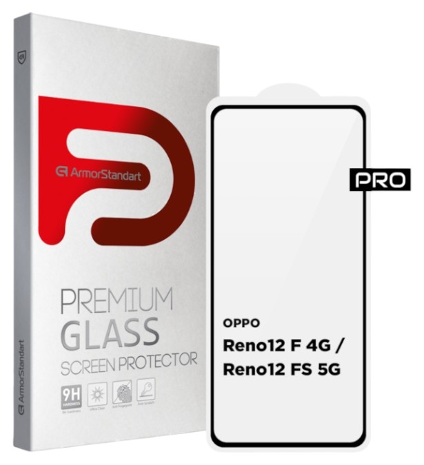 Защитное стекло для смартфона Armorstandart Pro for OPPO Reno12 F 4G / Reno12 FS 5G Black (ARM81826) - Фото 1