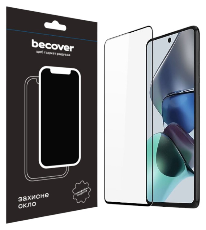 Защитное стекло для смартфона BeCover for Motorola Moto E32s Black (709733) - Фото 1