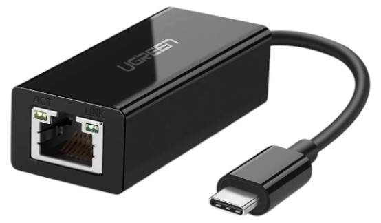 Переходник UGREEN US236 USB-C 3.1 GEN1 Male to Gigabit Ethernet Black (50307) - Фото 1