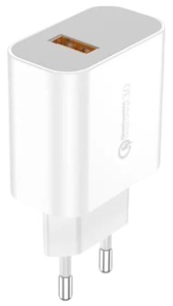 Сетевое зарядное устройство Foneng EU46 QC3.0 Charger 1USBх3A White (EU46-CH-IP) + кабель Lightning - Фото 1