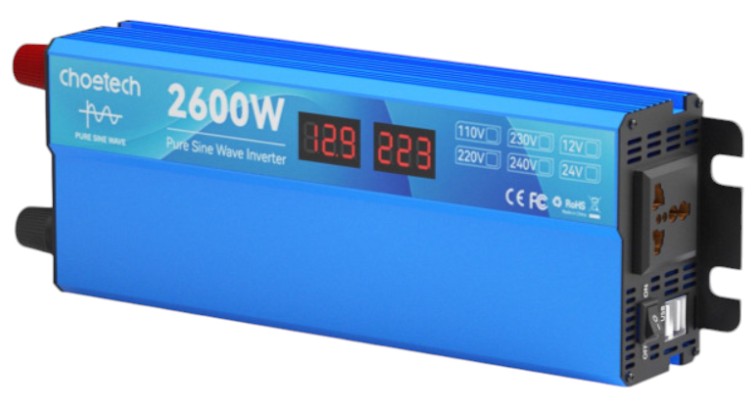 Інвертор автомобільний Choetech 12V 220V 1300Вт (CJ2600Q-V2) - Фото 1