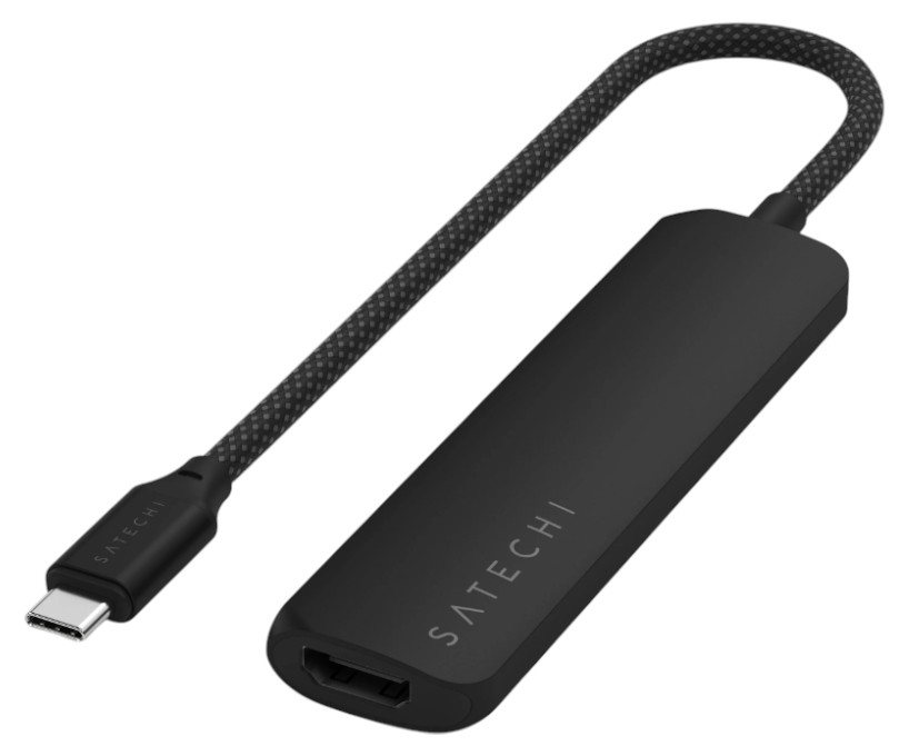 Хаб USB Satechi 4-in-1 USB-C Slim Multiport Adapter 4K Black (ST-P4SK) - Фото 1