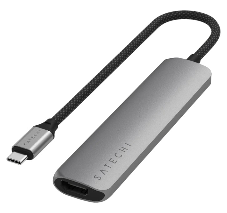 Хаб USB Satechi 6-in-1 USB-C Slim Multiport Adapter 4K Space Grey (ST-P6SM) - Фото 1
