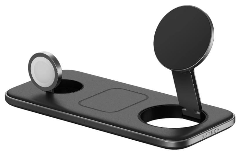 Беспроводное зарядное устройство Satechi Trio Qi2 Wireless Charging Pad Space Grey (ST-QTPM-EA) - Фото 1