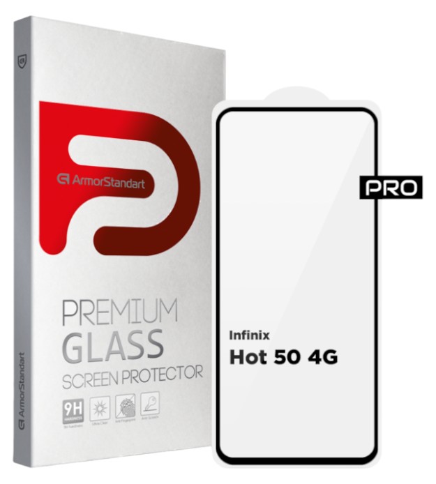 Защитное стекло для смартфона Armorstandart Pro for Infinix Hot 50 4G Black (ARM80937) - Фото 1