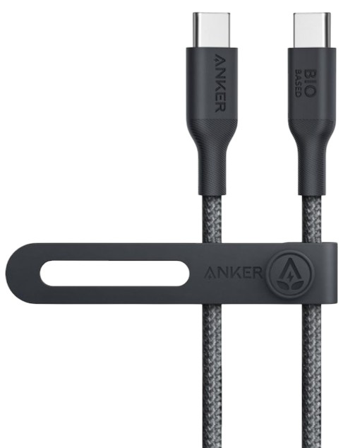 Кабель синхронизации данных Anker 544 USB-C to USB-C - 0.9m 140W Bio-Nylon Black (A80F5H11) - Фото 1