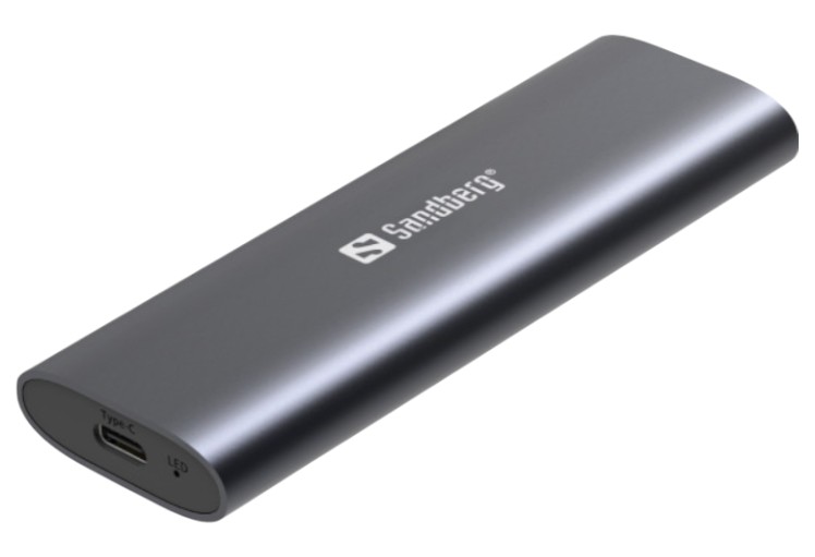 Внешний карман Sandberg для SSD M.2, (NVMe) M-Key USB Type-C 3.2 серая (136-39) - Фото 1