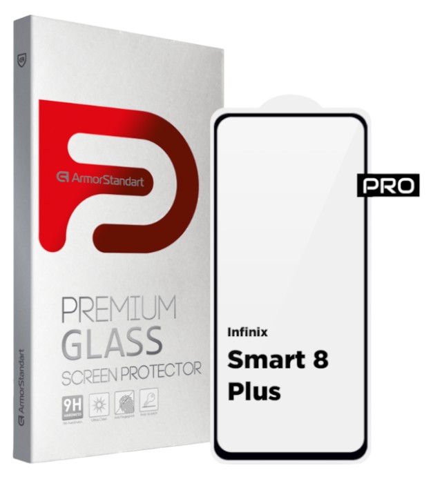 Защитное стекло для смартфона Armorstandart Pro for Infinix Smart 8 Plus Black (ARM73825) - Фото 1