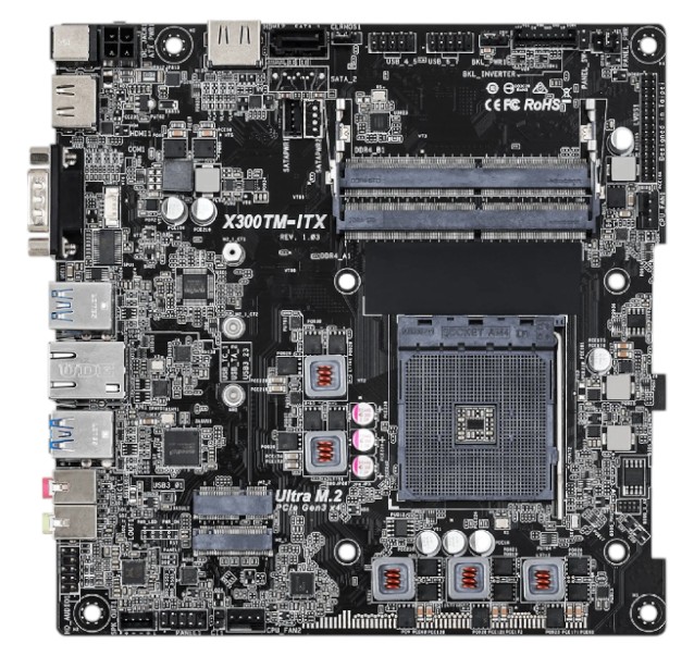 Материнская плата ASRock  sAM4/X300/DDR4/miniITX Bulk (X300TM-ITX) - Фото 1