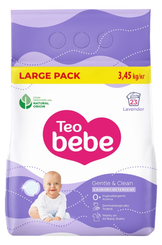 Стиральный порошок Teo Bebe New Cotton Soft Sensitive Violet 3.45 кг (3800024048463) - Фото 1