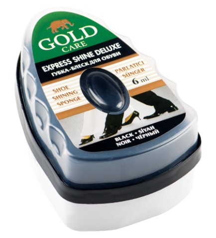 Губка для обуви Goldcare с запаской 6 мл черная (8697704020759) - Фото 1