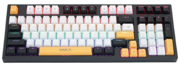 Клавиатура проводная игровая iMice GK500 USB Wired (TYPE-C) White-Black - Фото 1