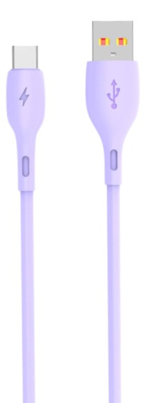 Кабель синхронизации данных SkyDolphin S22T Soft Silicone USB - USB Type-C (M/M) 1m Violet (SDUSB-000603) - Фото 1