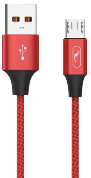 Кабель синхронізації даних SkyDolphin S55V Neylon USB - micro USB (M/M) 1m Red (SDUSB-000439) - Фото 1