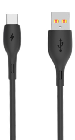 Кабель синхронізації даних SkyDolphin S22T Soft Silicone USB - USB Type-C (M/M) 1m Black (SDUSB-000604) - Фото 1
