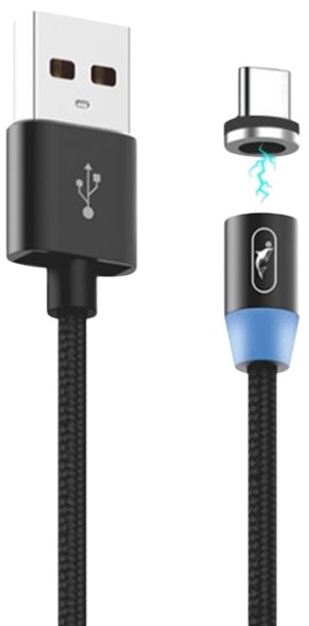 Кабель синхронізації даних SkyDolphin S59T Magnetic USB - USB Type-C (M/M) 1m Black (SDUSB-000441) - Фото 1