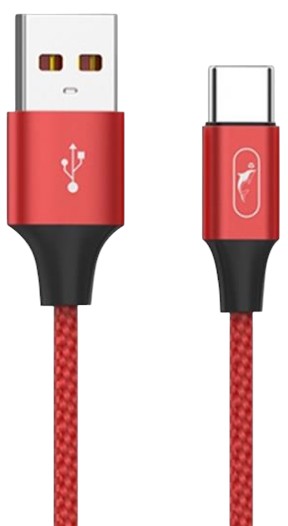 Кабель синхронізації даних SkyDolphin S55T Neylon USB - USB Type-C (M/M) 1m Red (SDUSB-000437) - Фото 1