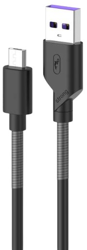 Кабель синхронізації даних SkyDolphin S27V Spring Anti-Brake USB - micro USB (M/M) 1m Black (SDUSB-000613) - Фото 1