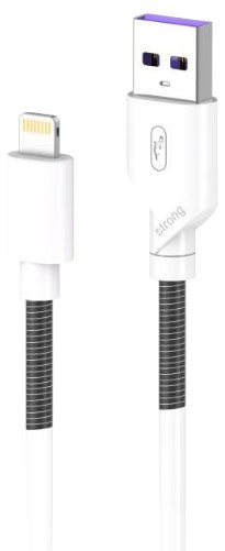 Кабель синхронізації даних SkyDolphin S27L Spring Anti-Brake USB - Lightning (M/M) 1m White (SDUSB-000608) - Фото 1