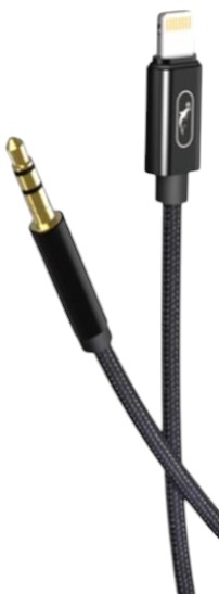 Кабель синхронизации данных SkyDolphin SR26 Braided Wire 3.5 мм Lightning (M/M) 1m Black (SDAUX-000069) - Фото 1