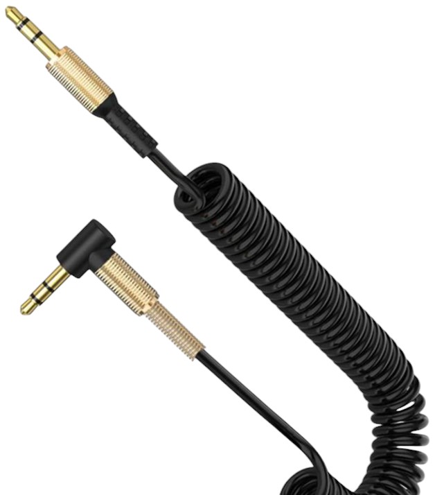 Кабель 3.5 мм - 3.5 мм SkyDolphin SR08 Spring Wire 3.5 мм - 3.5 мм (M/M) 1m Black (SDAUX-000062) - Фото 1