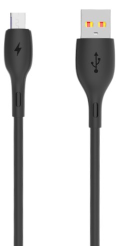 Кабель синхронізації даних SkyDolphin S22V Soft Silicone USB - micro USB (M/M) 1m Black (SDUSB-000607) - Фото 1