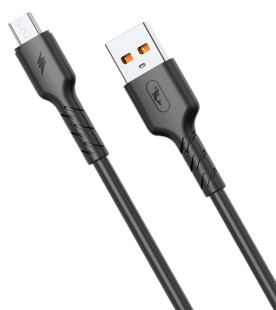 Кабель синхронизации данных SkyDolphin S07V TPE High Elastic Line USB - micro USB (M/M) 1m Black (SDUSB-000598) - Фото 1