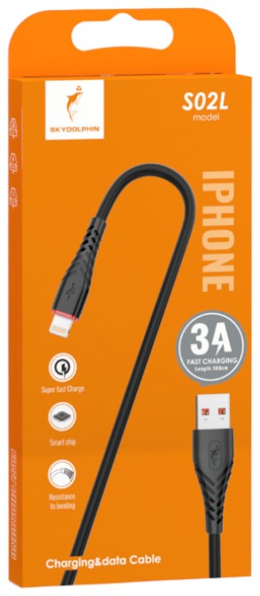 Кабель синхронизации данных SkyDolphin \S02L USB - Lightning (M/M) 1m Black (SDUSB-000587) - Фото 1