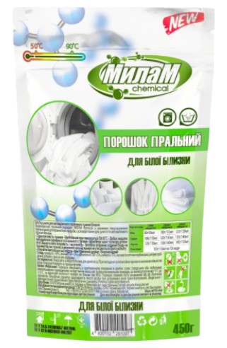 Стиральный порошок Милам для белого белья Chemical 450 г (4820152291011) - Фото 1