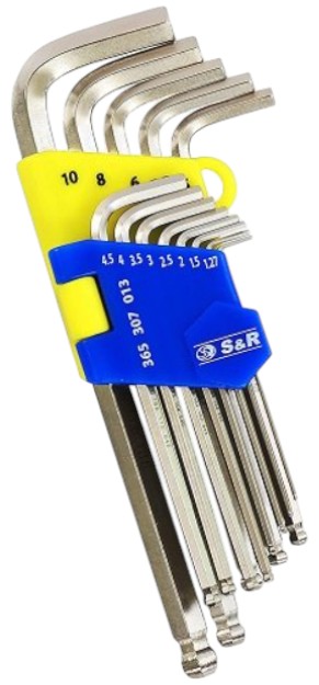 Набор шестигранных ключей S&R 1.27 - 10 мм 13 шт. (365307013) - Фото 1