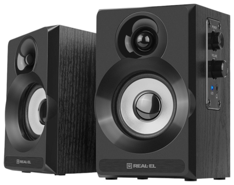 Компьютерная акустика компактная 2.0 REAL-EL S-217 Black (EL121200013) - Фото 1