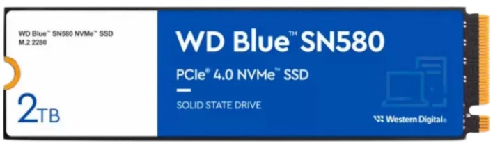 SSD-накопитель внутренний Western Digital Blue SN580 2Tb M.2 NVMe (WDS200T3B0E) - Фото 1