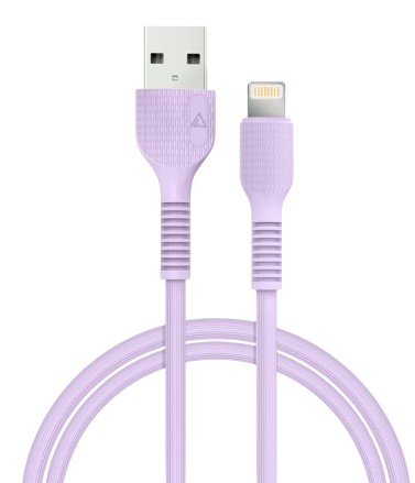 Кабель синхронизации данных ACCLAB AL-CBCOLOR-L1PP USB - Lightning (M/M) 1.2 м Purple (1283126518218) - Фото 1