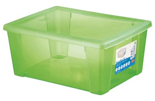 Корзина для белья Stefanplast 13120 с крышкой Visualbox XL зеленый 39x29x17 см - Фото 1