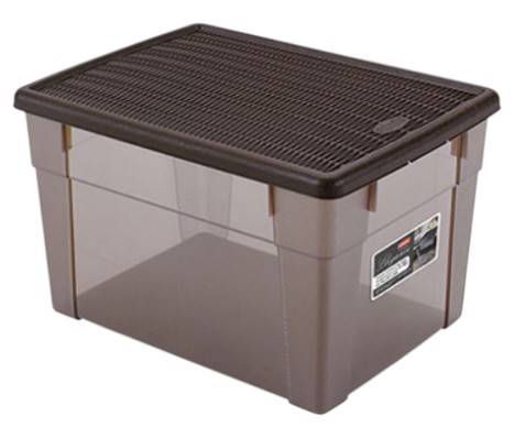 Корзина для белья Stefanplast 30860 с коричн. крышкой ELEGANCE XL 20 л 39x29x24 см - Фото 1