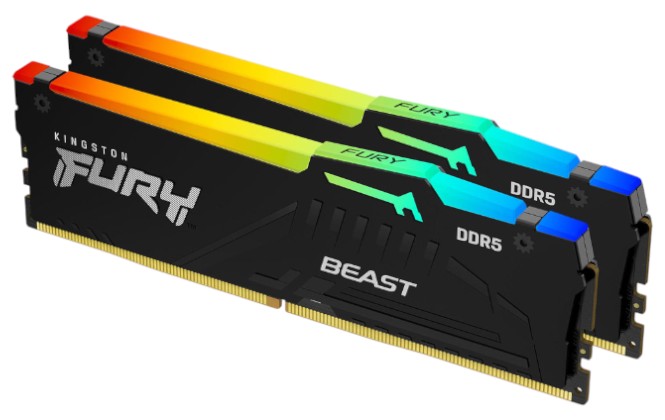 Память DDR Kingston DDR5 6000MHz Fury Beast RGB 2 x16 EXPO+XMP (KF560C36BBE2AK2-32) - Фото 1