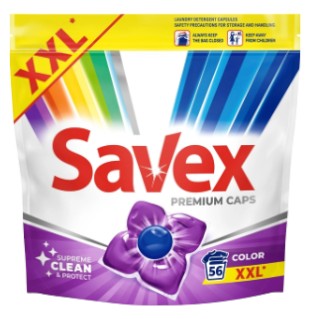 Капсулы для стирки SAVEX Super Caps 2in1 Color 56 шт. (3800024048142) - Фото 1