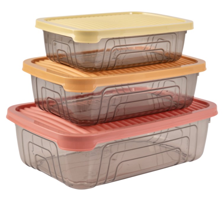 Набір ємностей для зберігання Herevin Rectangular Storage Bowl Set-2024 Colours 3 шт. (163330-150) - Фото 1