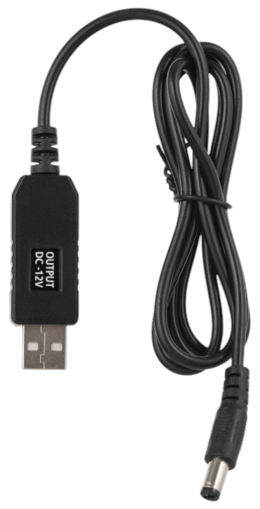 Кабель USB - DC 2E USB-A > DC 5.5х2.5мм (2E-CCAD12-BK) - Фото 1