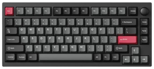 Клавиатура беспроводная Lemokey P1 Pro 84Key, Keychron Super Brown, WL/BT/USB-A, QMK/VIA, Hot-Swap, EN/UKR, RGB,  Knob, Carbon Black (P1P-M3-UA) - Фото 1