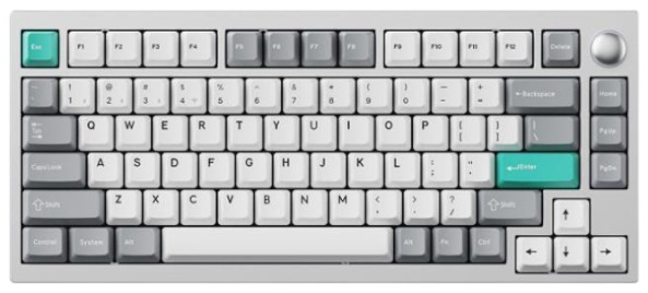 Клавиатура беспроводная Lemokey P1 Pro 84Key, Keychron Super Red, WL/BT/USB-A, QMK/VIA, Hot-Swap, EN/UKR, RGB,  Knob, Space Silver (P1P-X1-UA) - Фото 1
