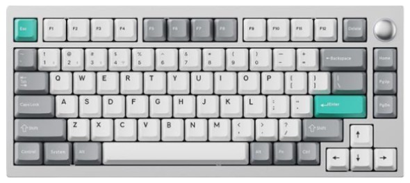 Клавиатура беспроводная Lemokey P1 Pro 84Key, Keychron Super Brown, WL/BT/USB-A, QMK/VIA, Hot-Swap, EN/UKR, RGB,  Knob, Space Silver (P1P-X3-UA) - Фото 1
