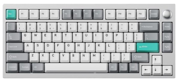 Клавиатура беспроводная Lemokey P1 Pro 84Key, Keychron Super Banana, WL/BT/USB-A, QMK/VIA, Hot-Swap, EN/UKR, RGB,  Knob, Space Silver (P1P-X4-UA) - Фото 1