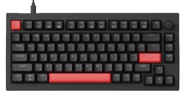 Клавиатура проводная игровая Lemokey X4 84Key, Keychron Brown, USB-A, QMK/VIA, Hot-Swap, EN/UKR, Red led, Black (X4-A3-UA) - Фото 1