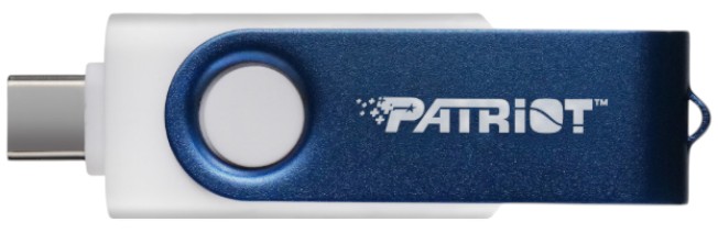 Флеш USB Patriot Xporter X550 128GB USB 3.2 Gen 1 Swing Type-A+C BW (PS128GX550AAD) - Фото 1